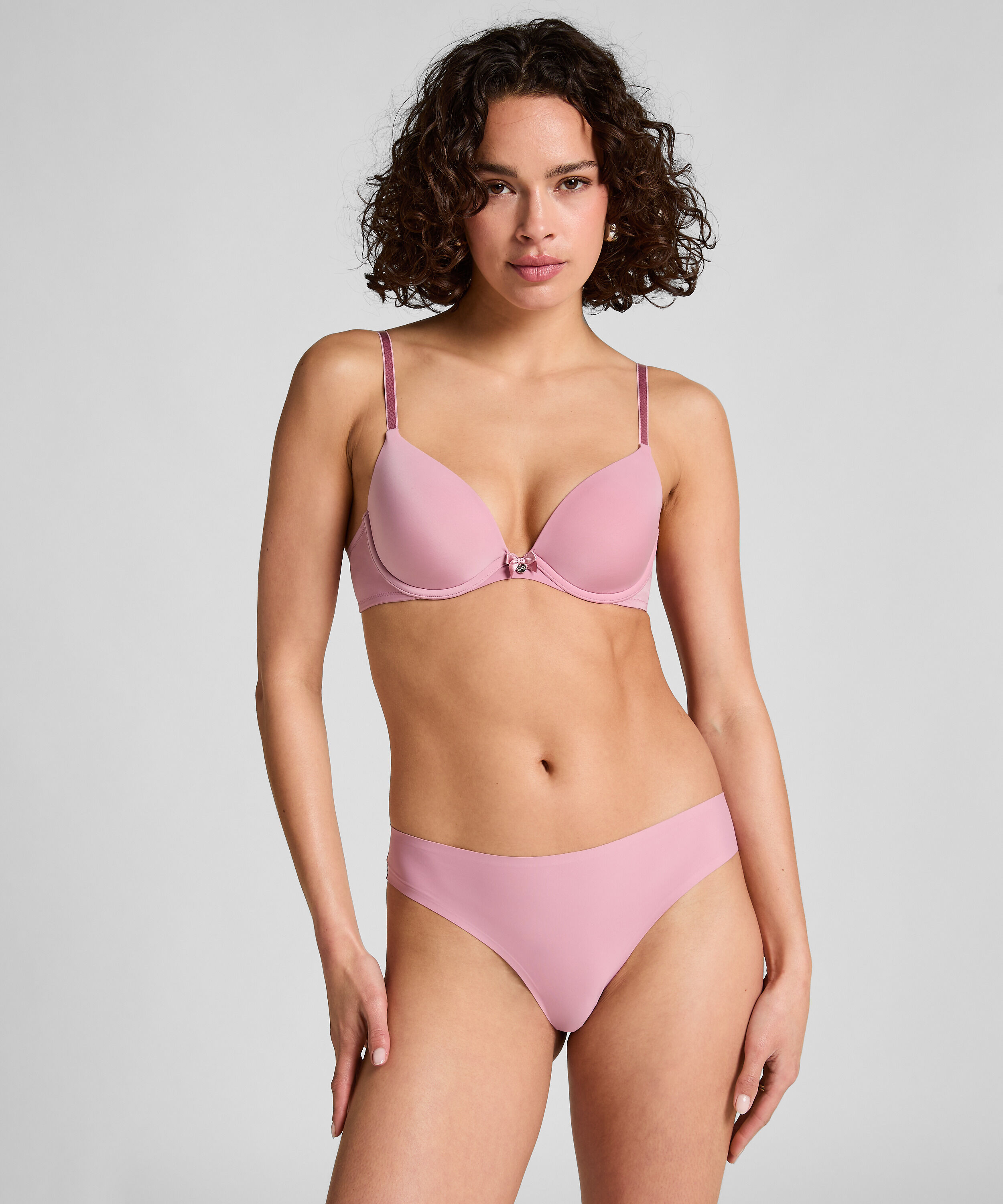 Lot de 5 slip brésilien invisible Lace Back, Rose