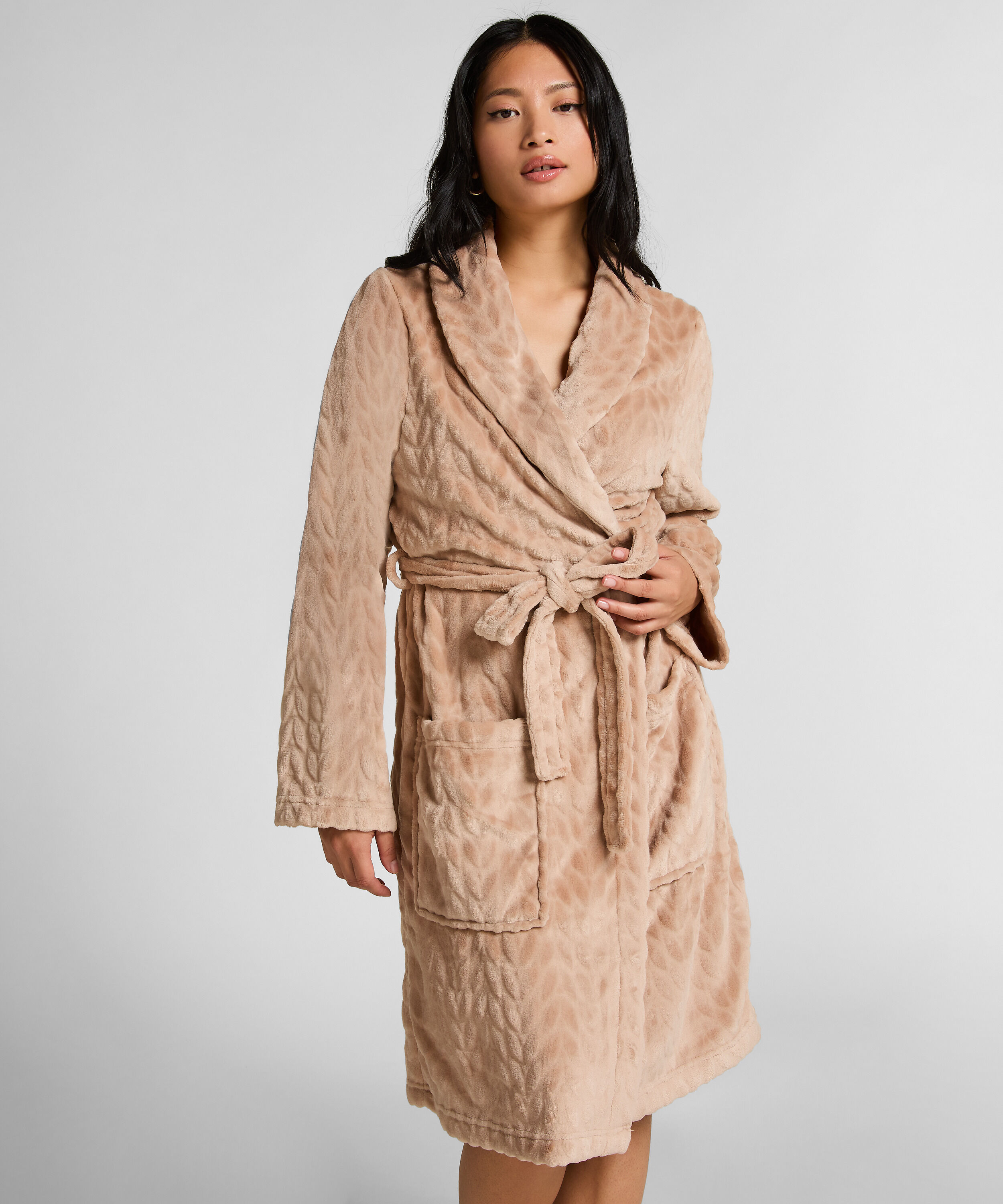 Robe de chambre courte en fleece