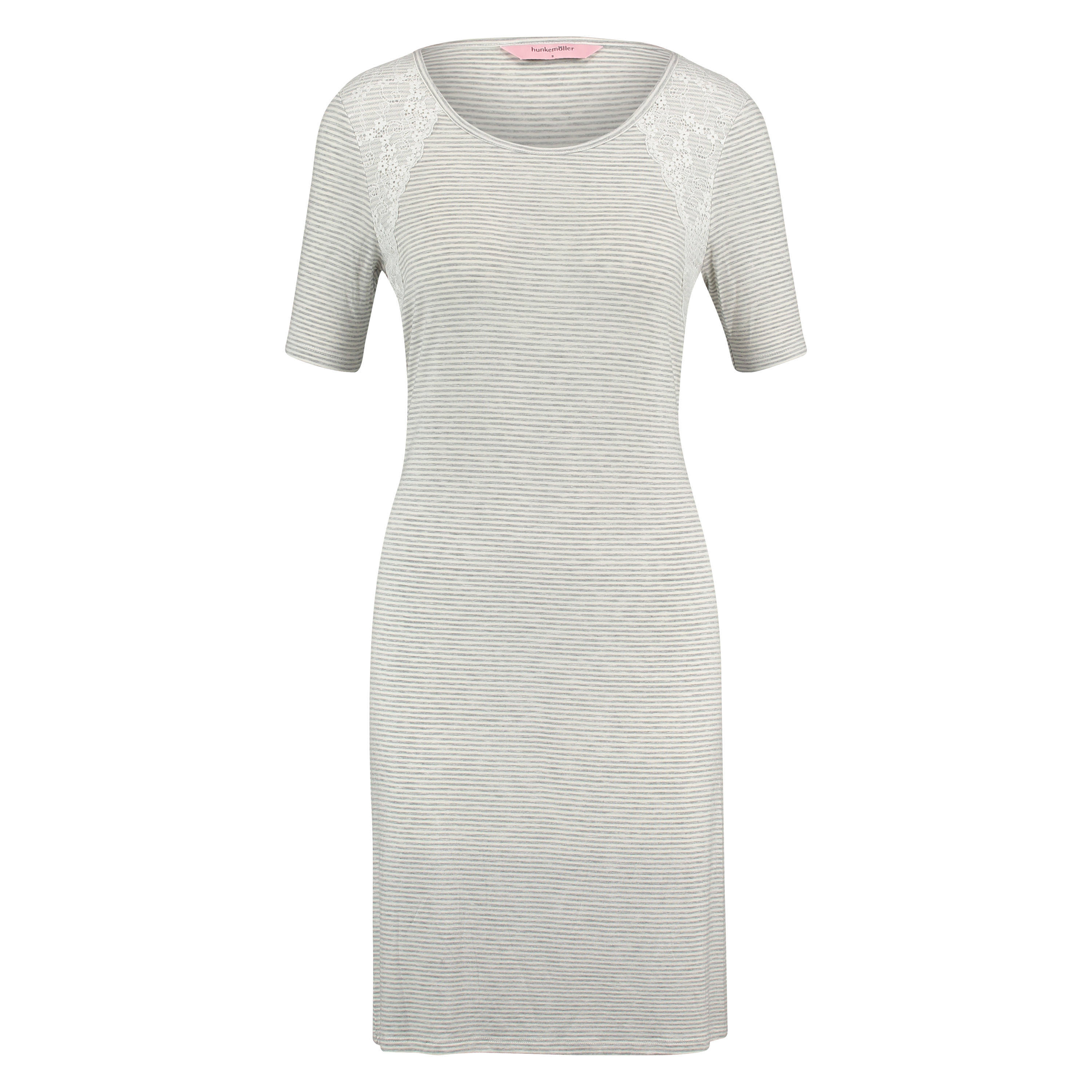 Chemise de nuit à encolure arrondie, Gris, main