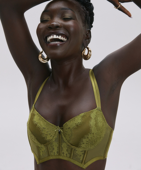 Soutien-gorge à armatures préformé longline Amelie, Vert