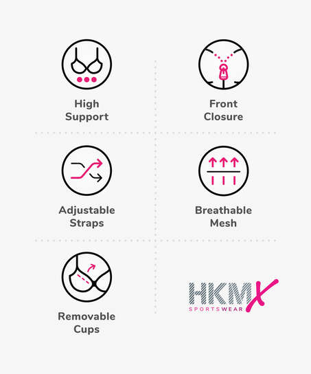 HKMX Soutien-gorge de sport The Pro Maintien niveau 3, Noir