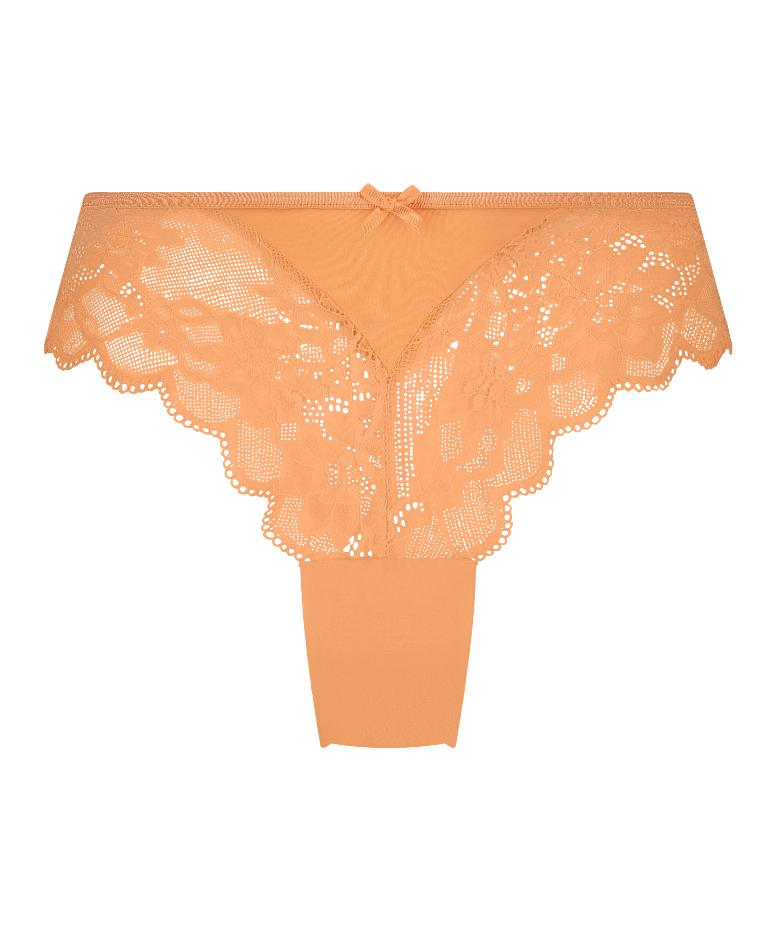 Slip brésilien jambes hautes Dora, Orange, main