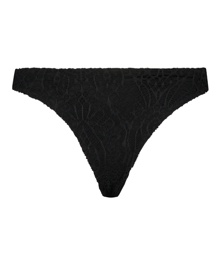 Bas de bikini brésilien Crochet, Noir