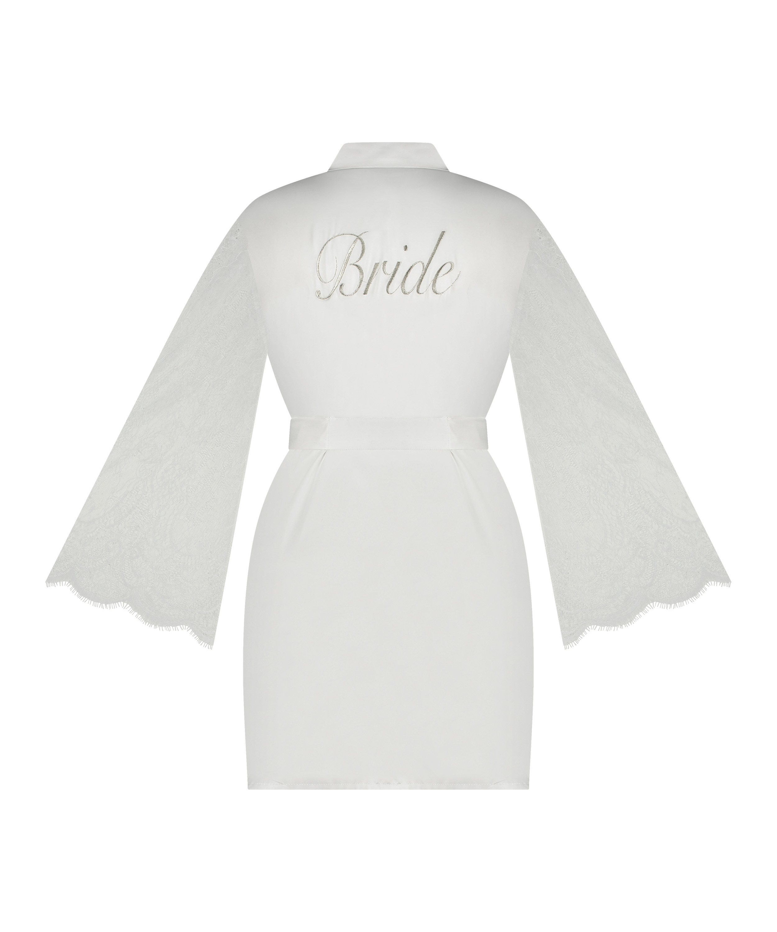 Kimono Satin Bride, Blanc, main