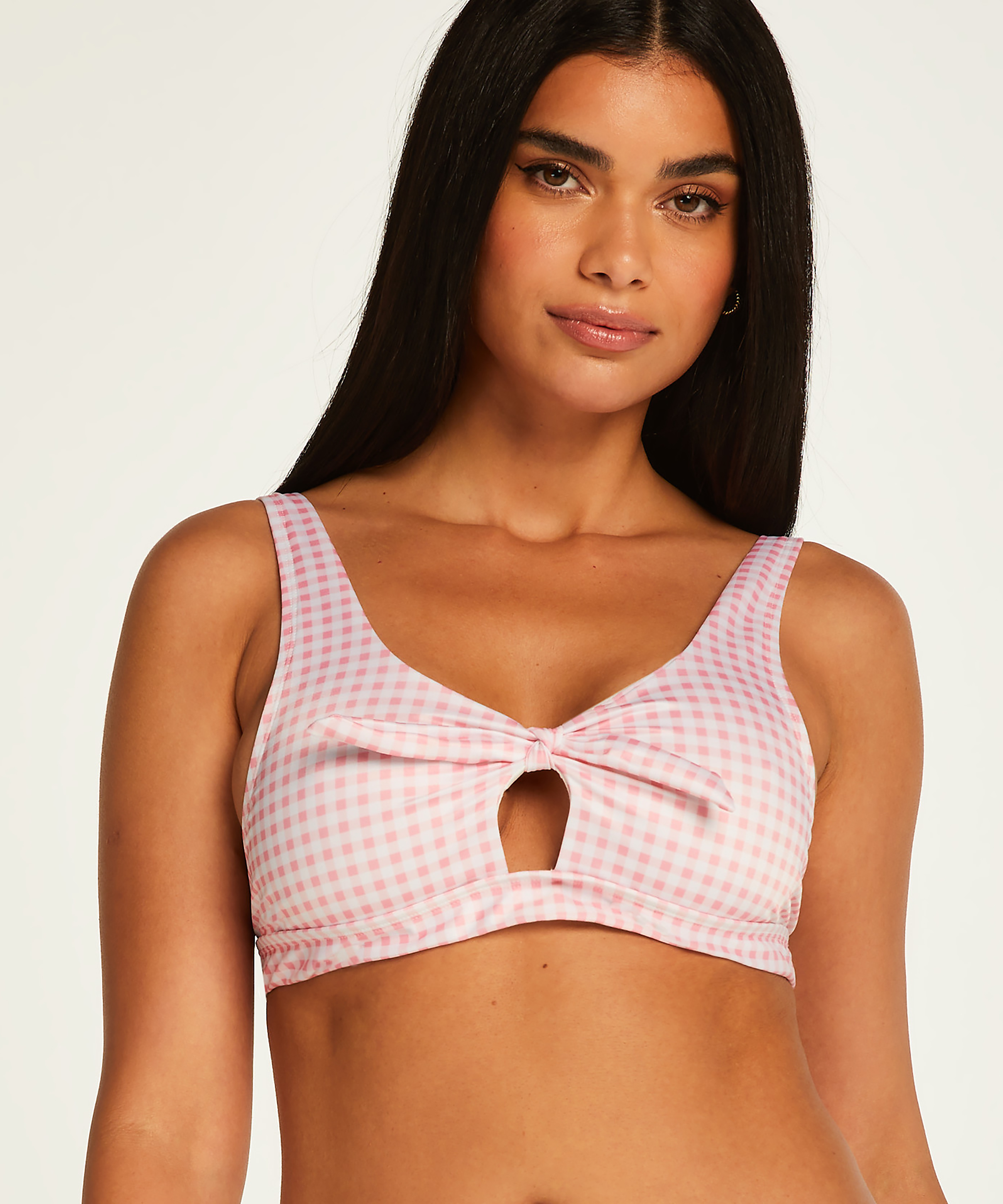 Haut de bikini croptop Seychelles, Rose, main