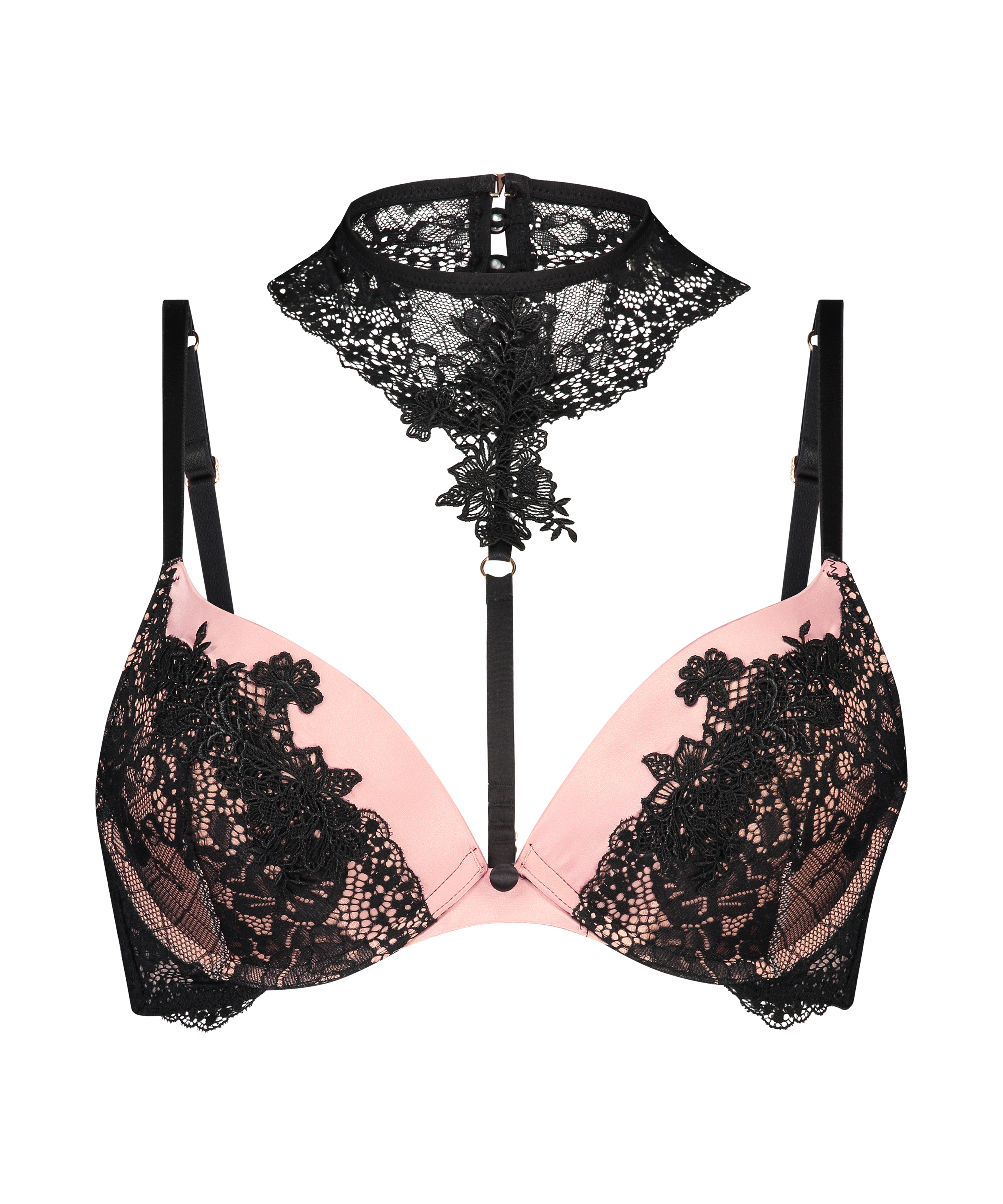Soutien-gorge push-up rembourré à armatures Dawn Rebecca Mir, Rose, main