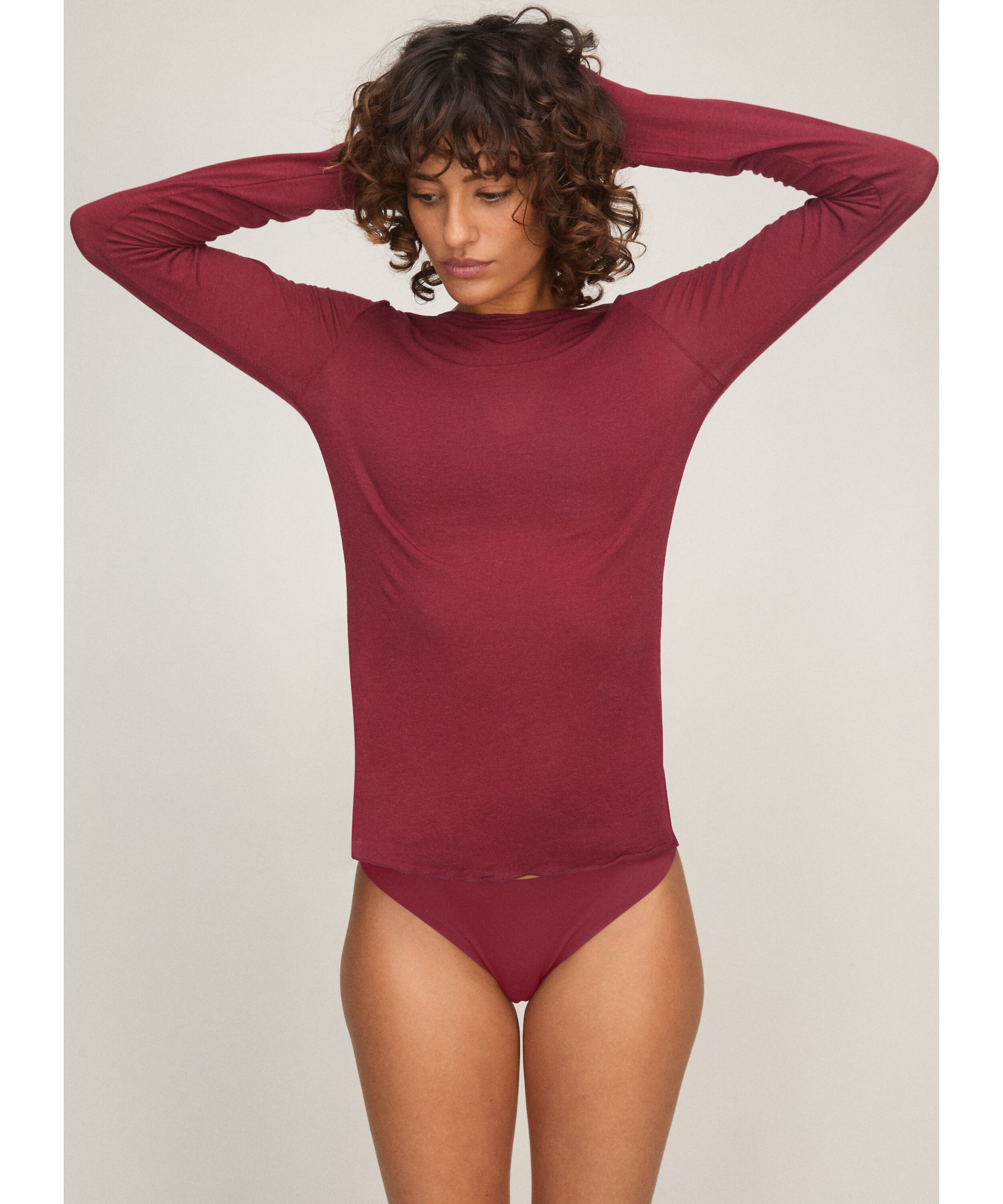 Haut avec cachemire à col bateau super soft, Rouge Haut avec cachemire à col bateau super soft, Rouge