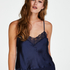 Haut de camisole Satin Dentelle, Bleu