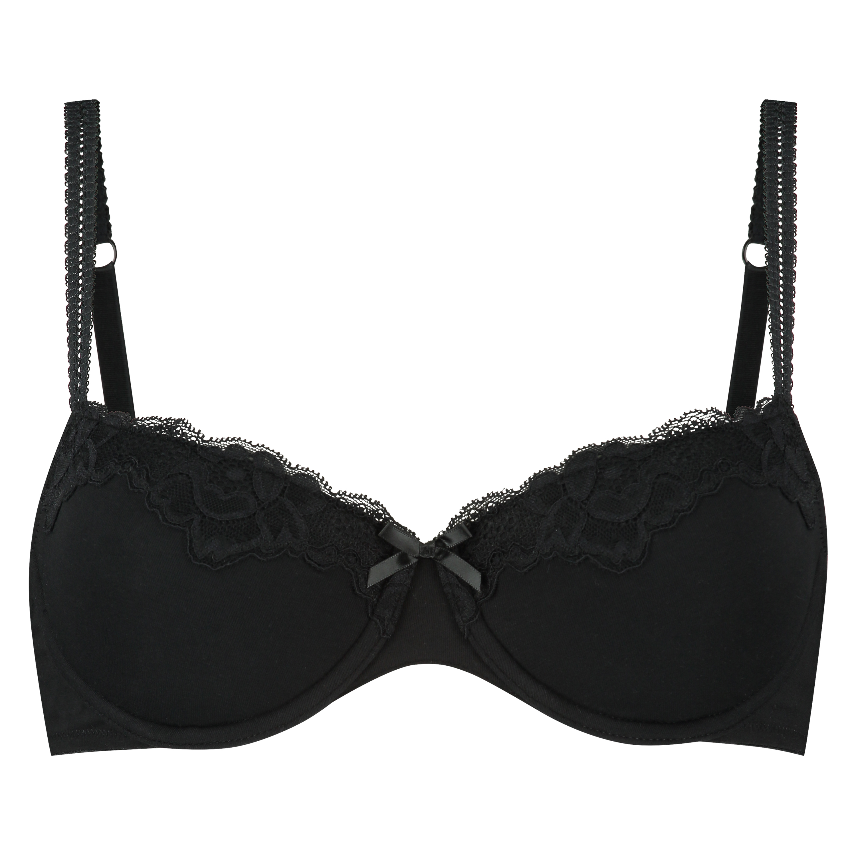 Soutien-gorge rembourré à armatures Coton Secret Lace, Noir, main
