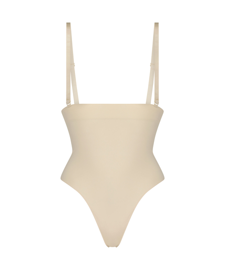 String taille haute à gaine sculptante sans coutures mise en forme, Beige