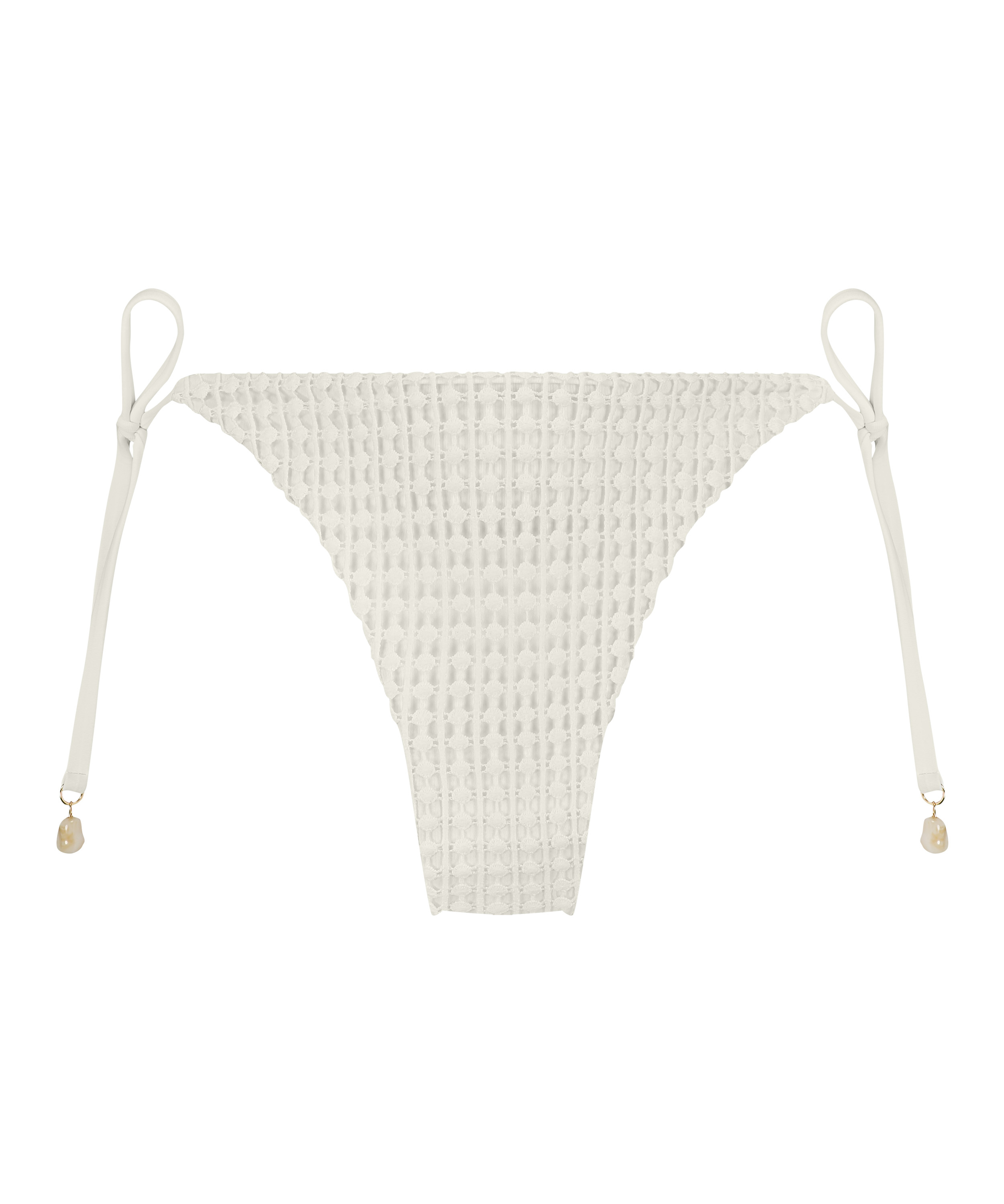 Slip de Bikini Cheeky Tanga Maui Crochet, Blanc, main