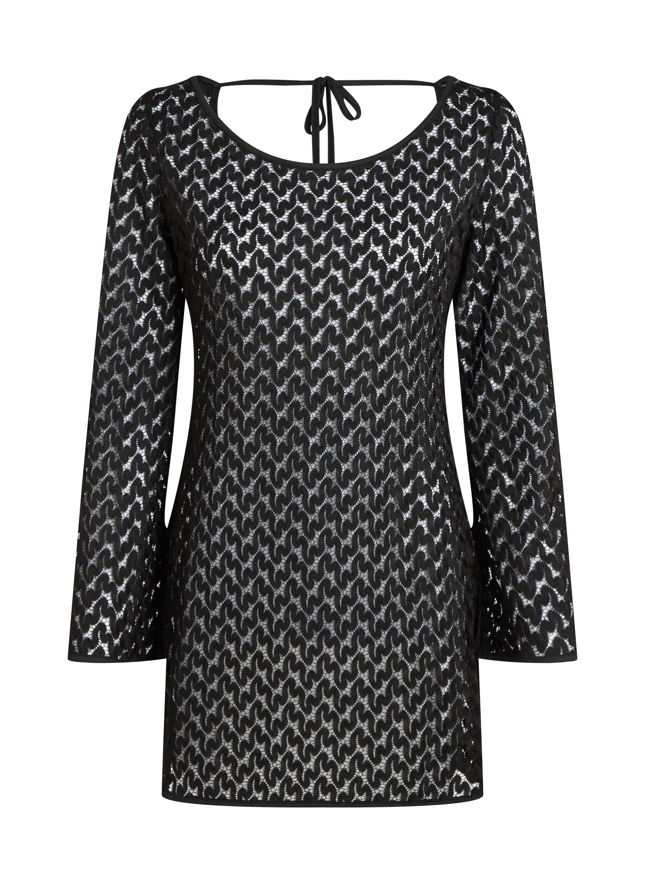 Robe de plage en crochet, Noir, main