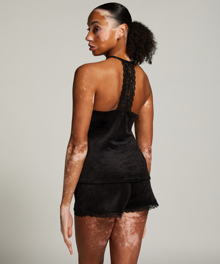 Short Velours Lace, Noir