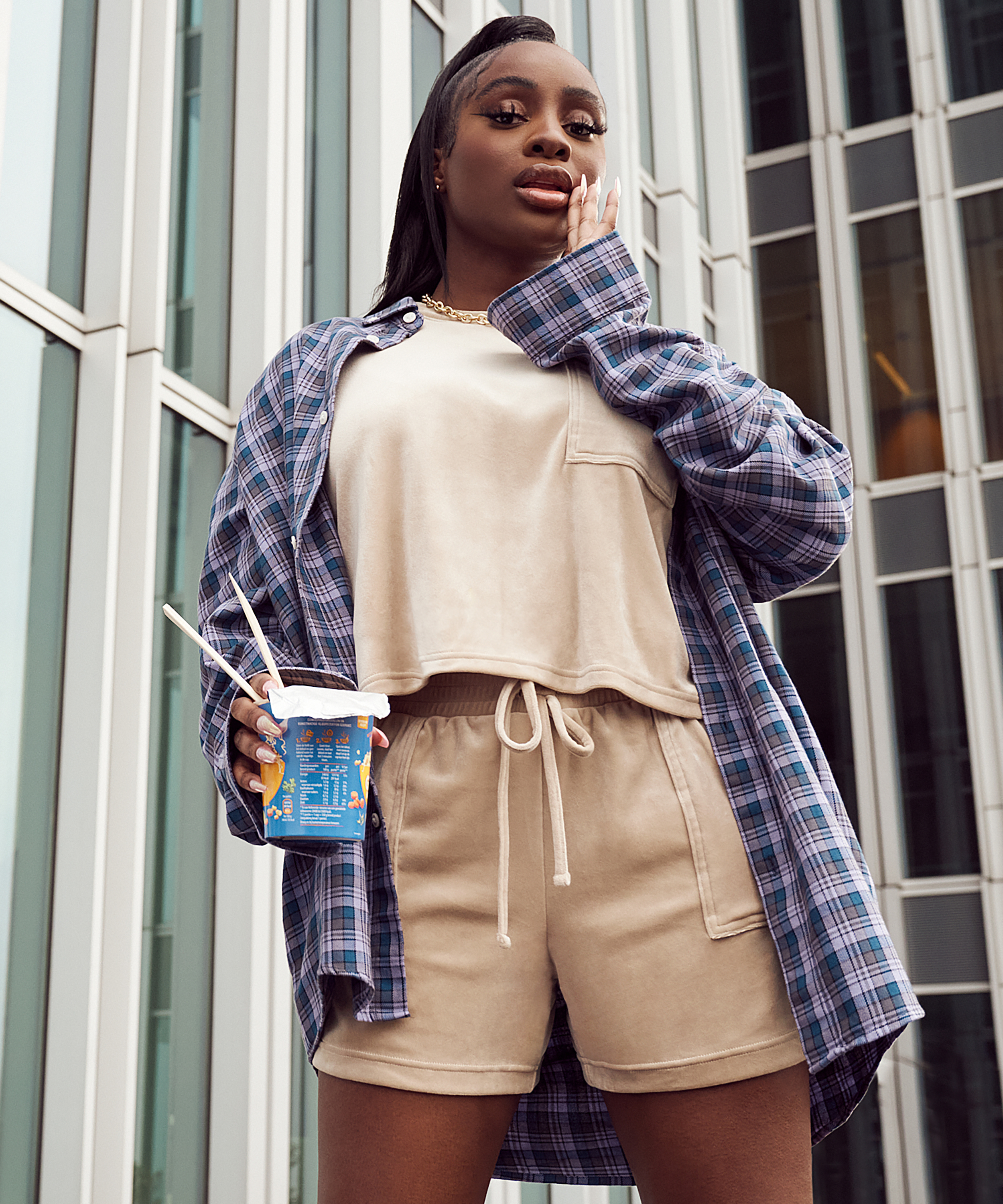 Short Velours Pocket, Beige, main