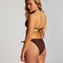 Haut de bikini triangle Scallop Lurex, Marron