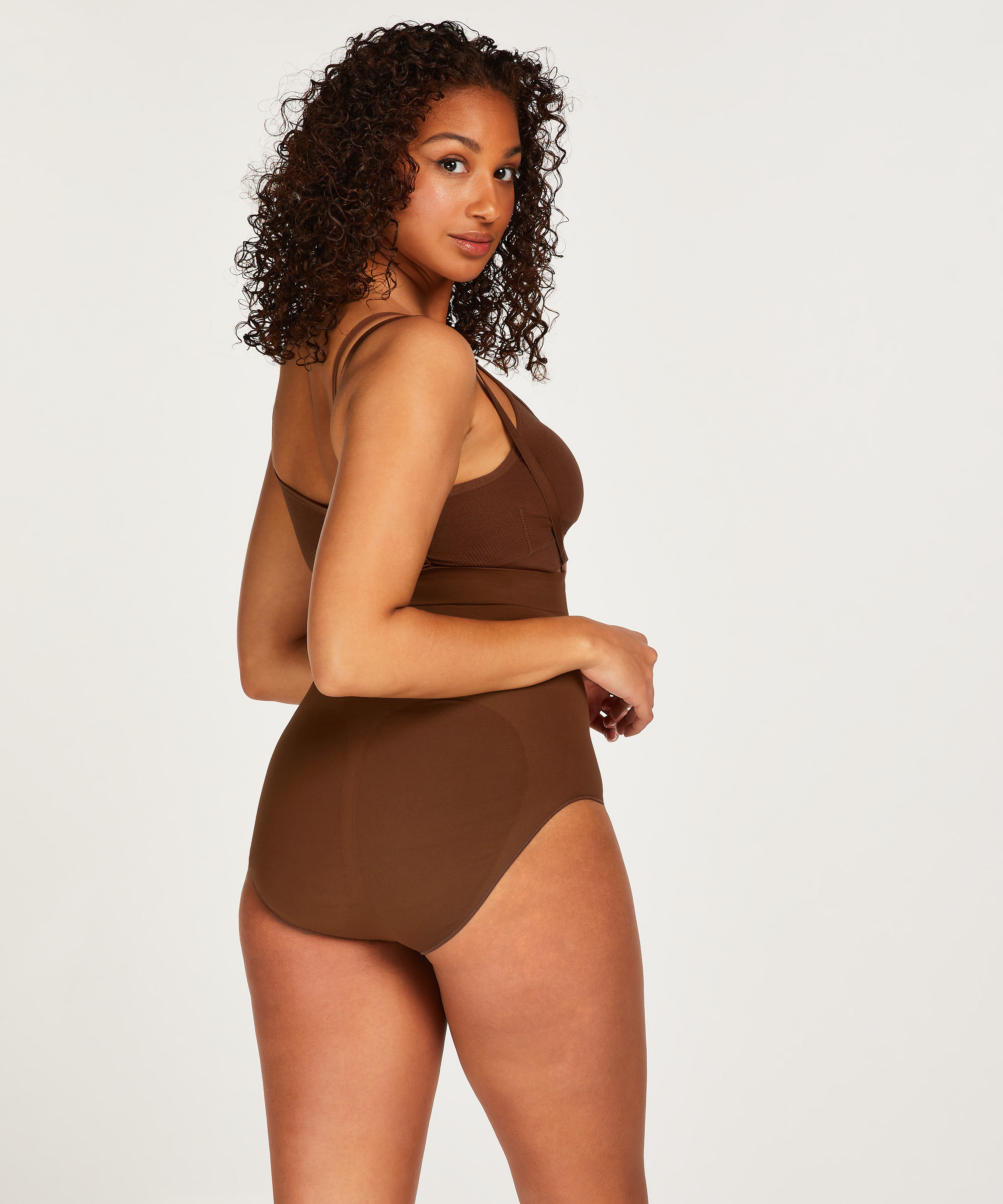 Culotte taille haute sans couture, Rouge, main