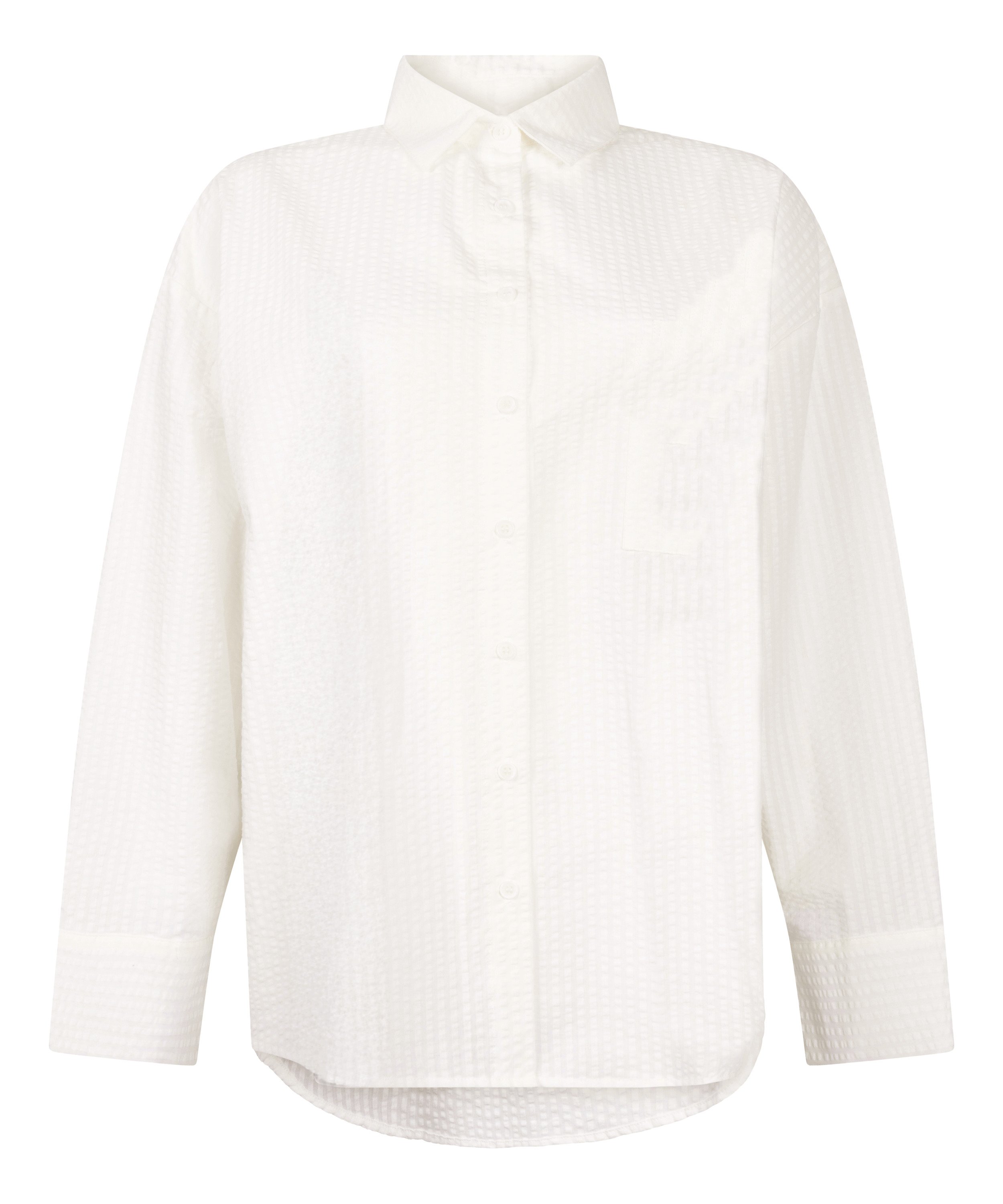 Top de pyjama Coton Seersucker, Blanc, main