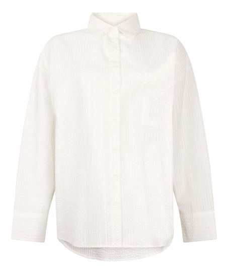 Top de pyjama Coton Seersucker, Blanc