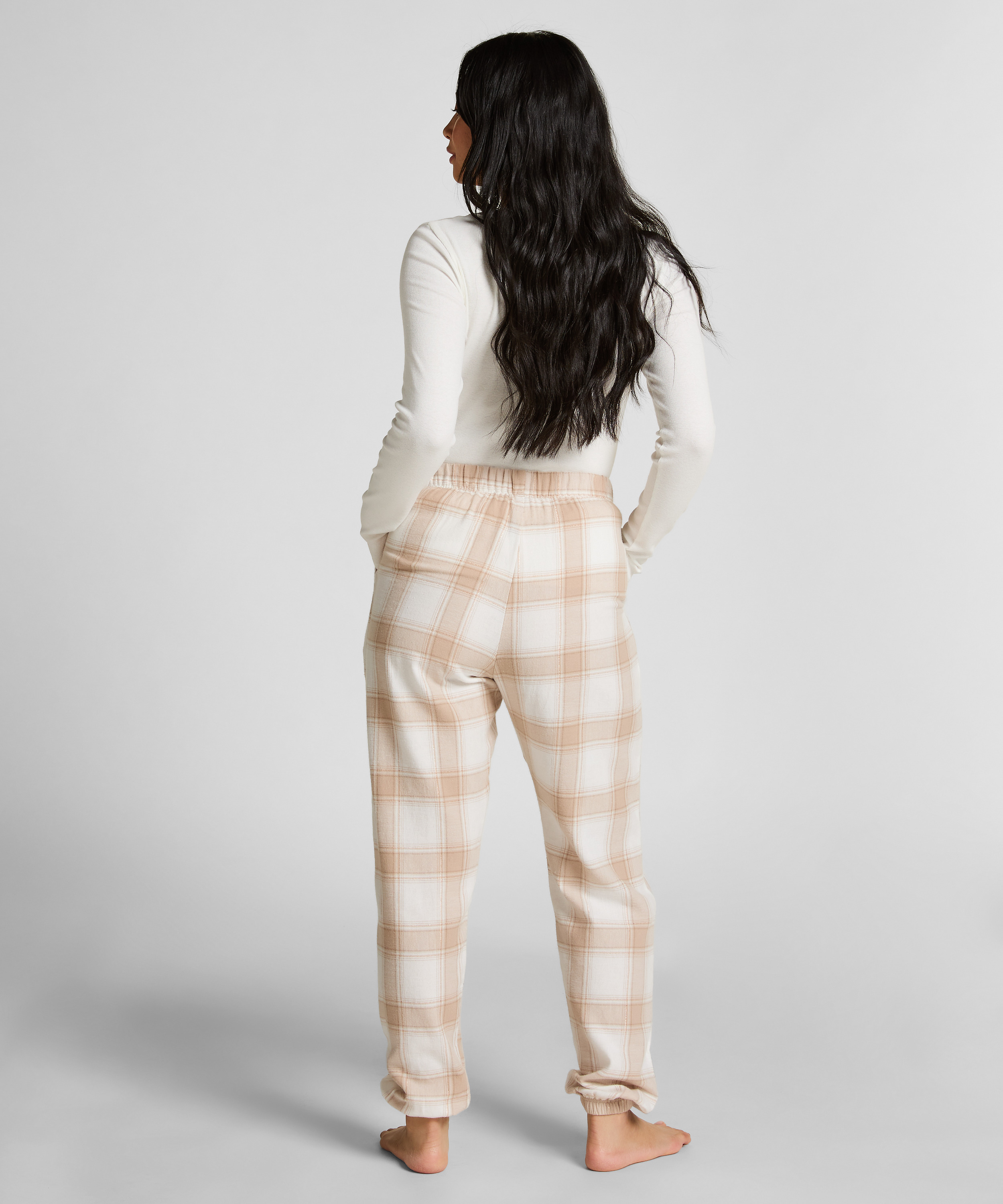 Pantalon de Pyjama Flanel, Beige, main