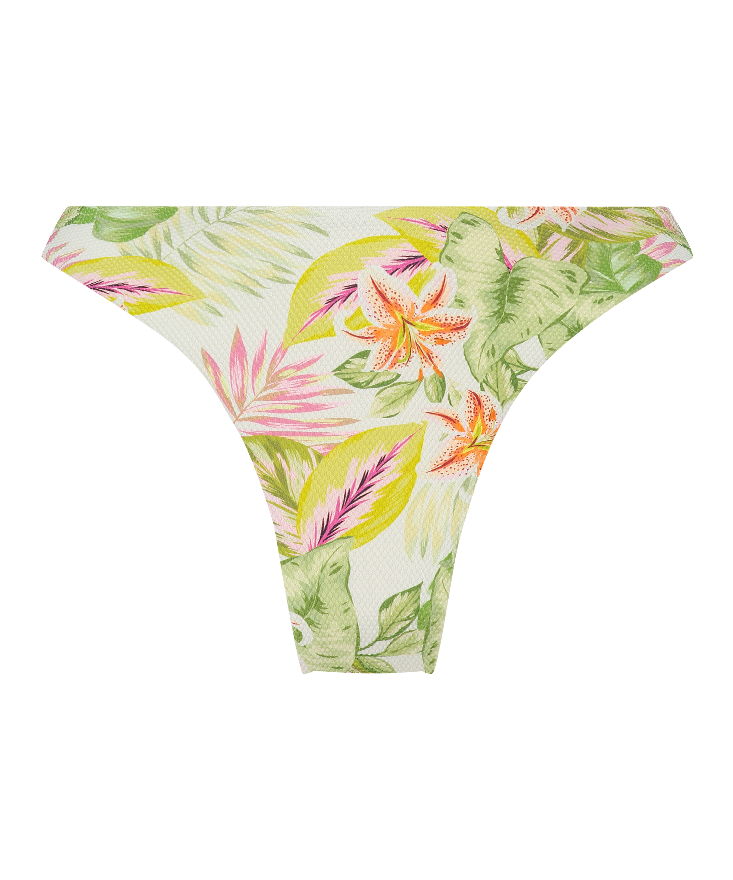 Slip de Bikini Échancrés Tropics, Blanc, main