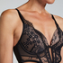 Soutien-gorge à armatures longline push-up préformé Daphne, Noir