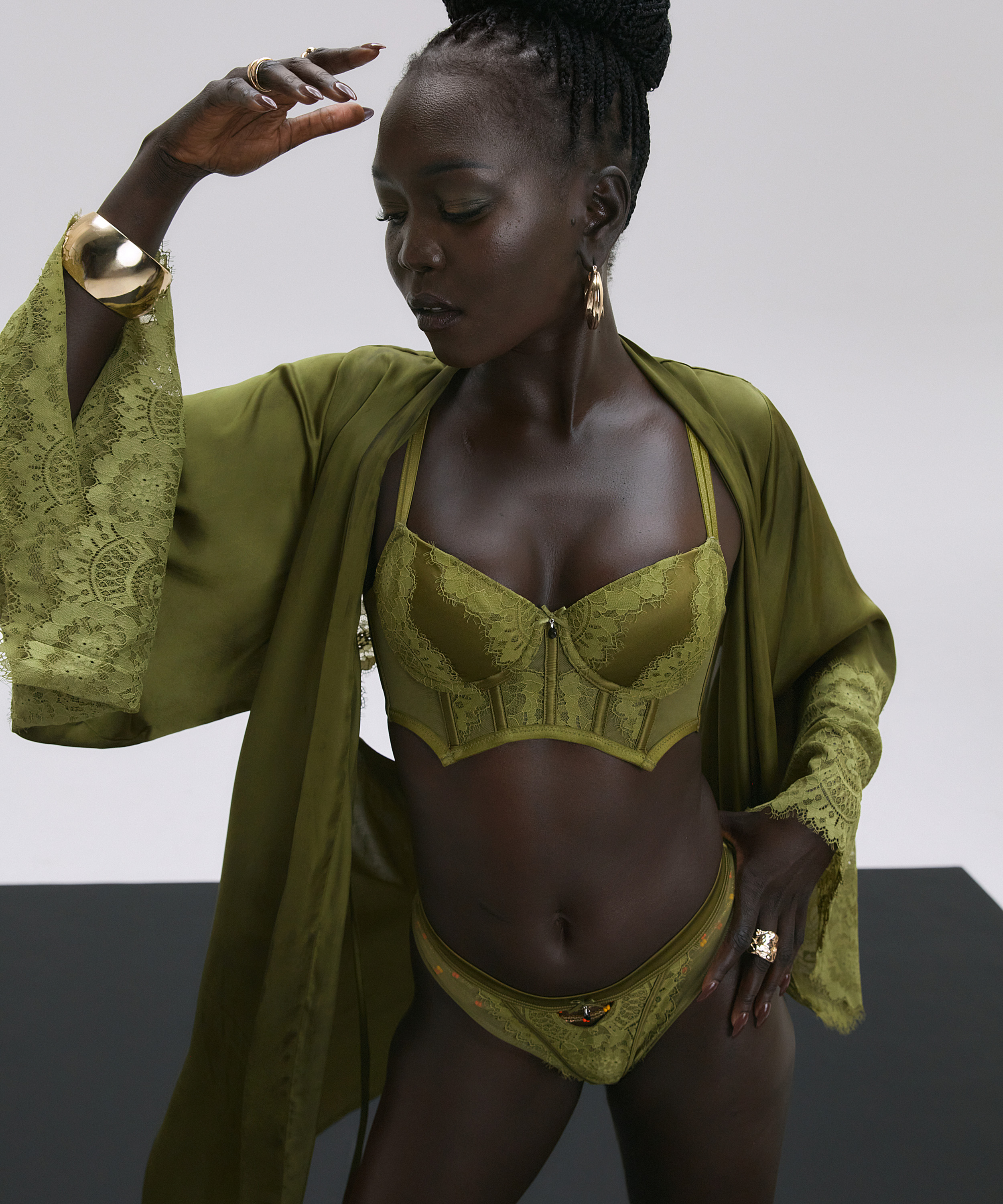 Slip brésilien Amelie, Vert, main