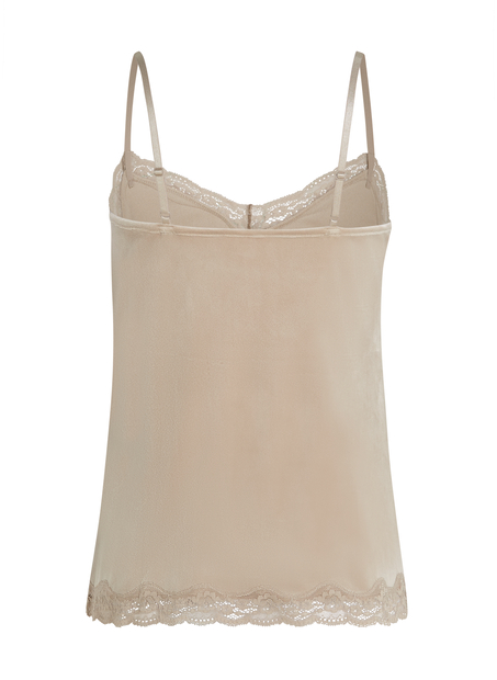 Camisole velours Dentelle, Beige