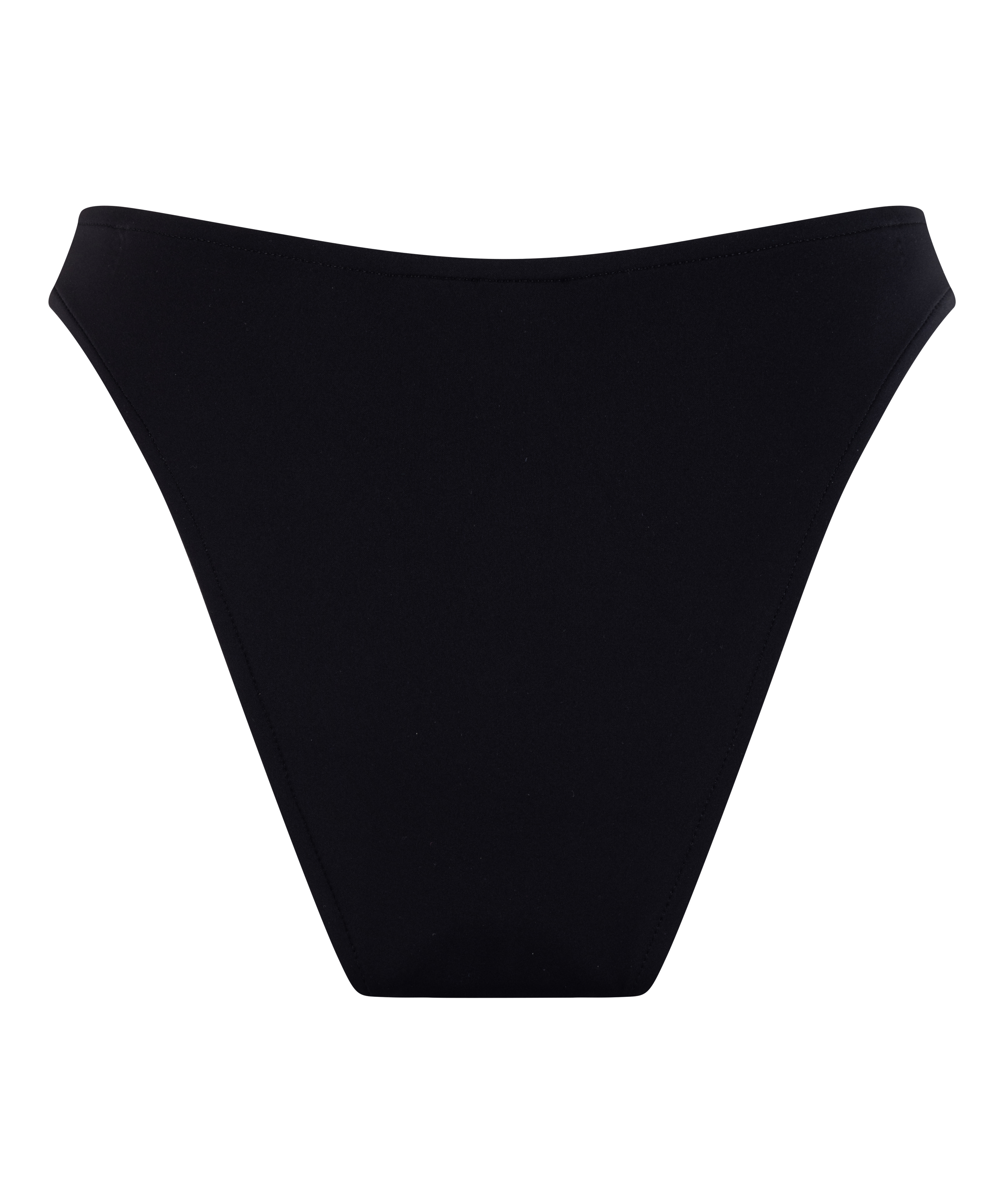 Bas de bikini à jambe haute en néoprène, Noir, main