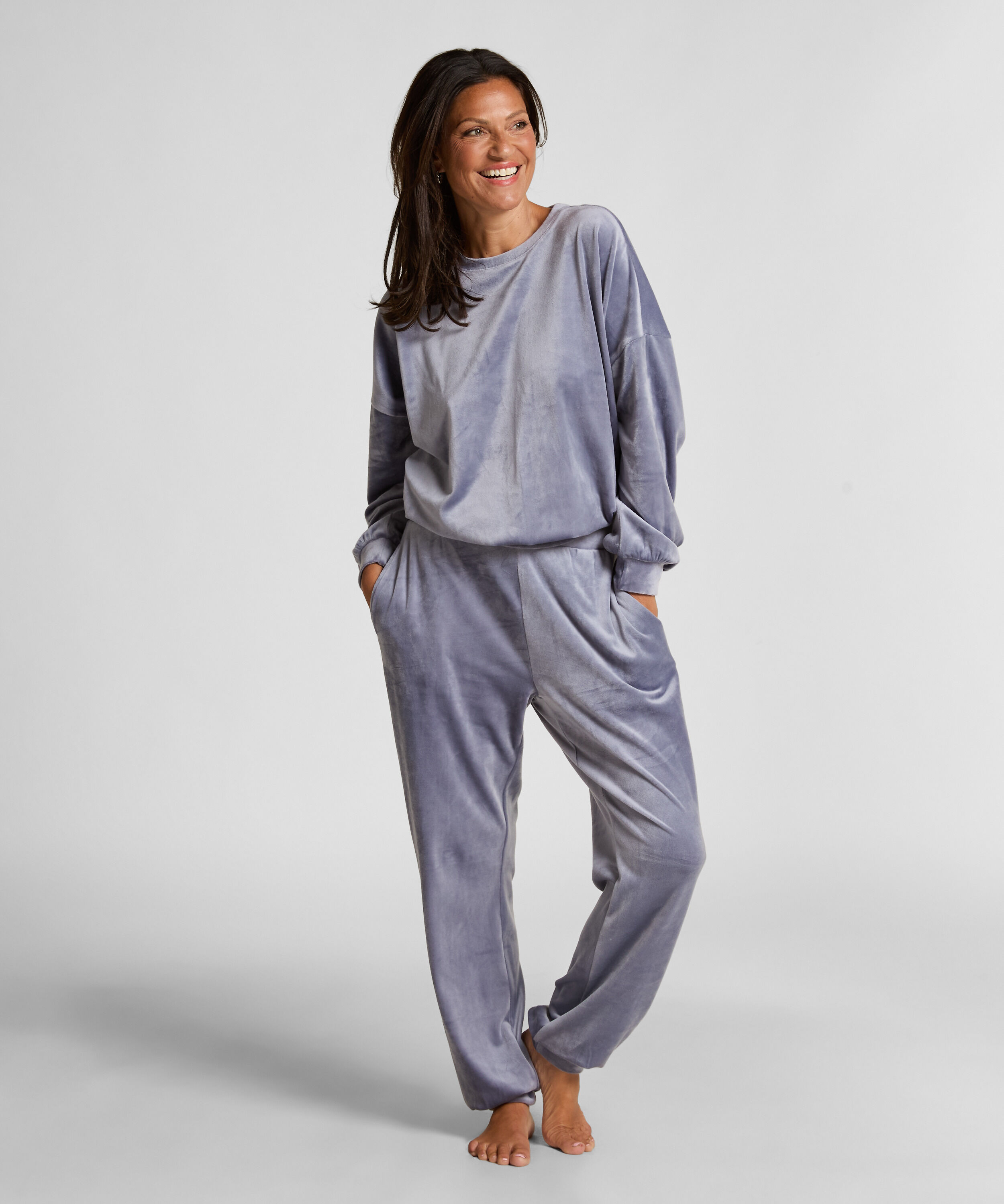 Pantalon de jogging Velours, Bleu