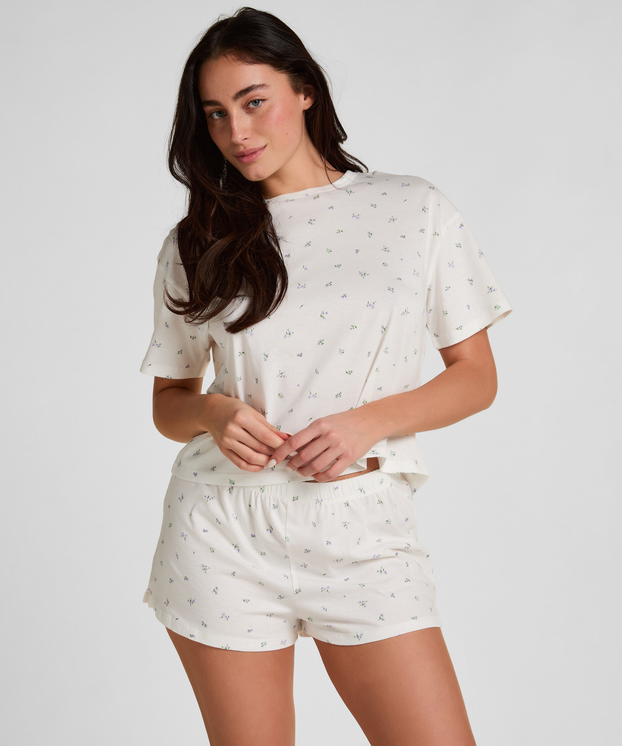 Pyjama set de coton, Blanc Pyjama set de coton, Blanc