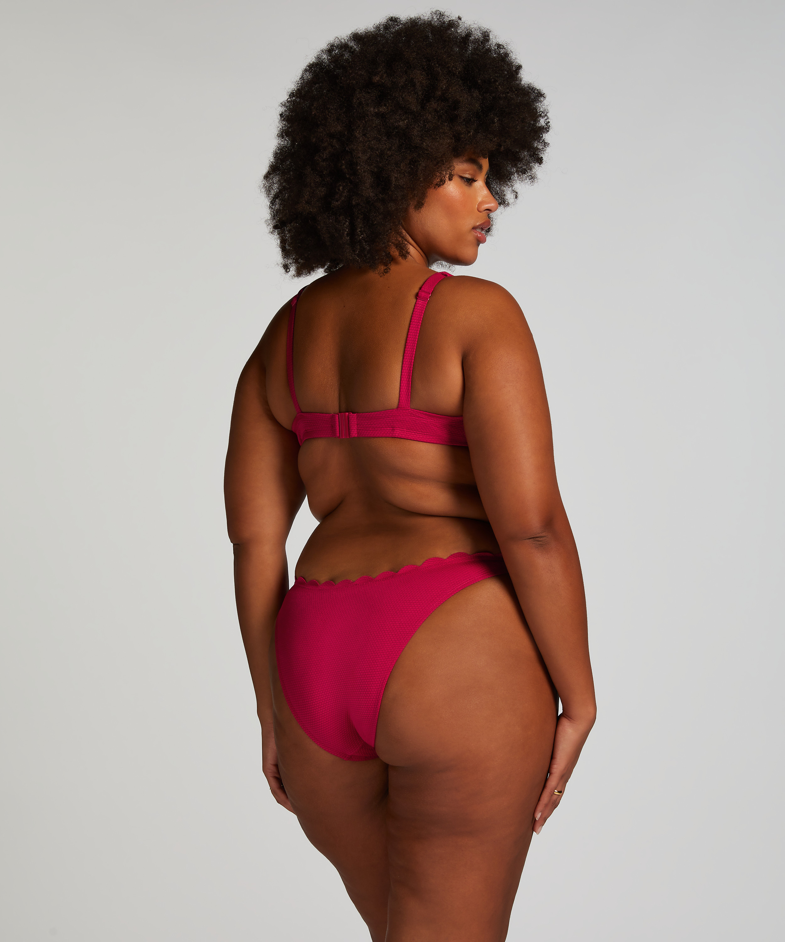 Haut de bikini à armatures non rembourré Scallop, Rose, main