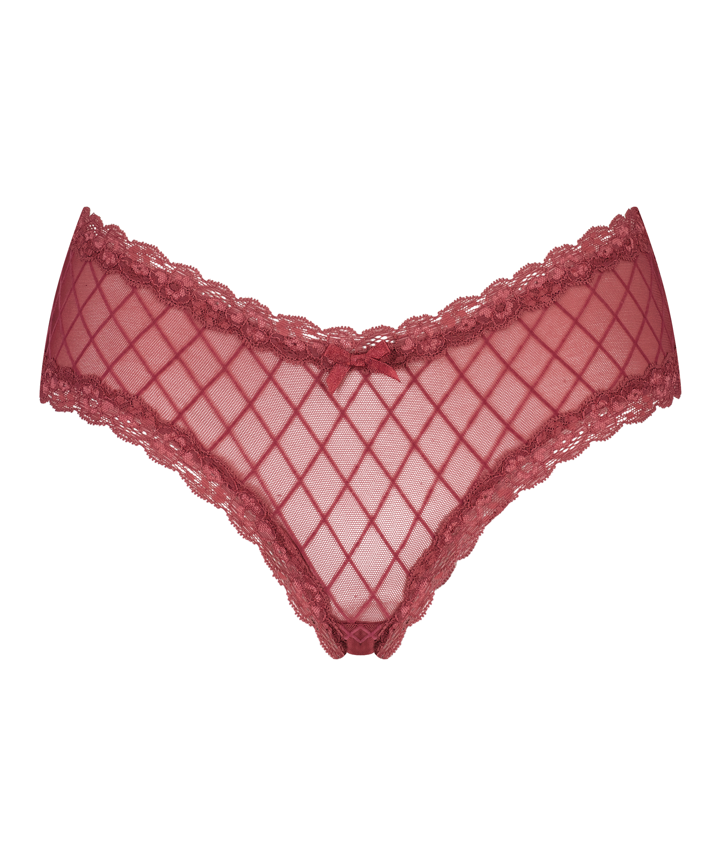 Slip brésilien V-shape mesh, Rouge, main