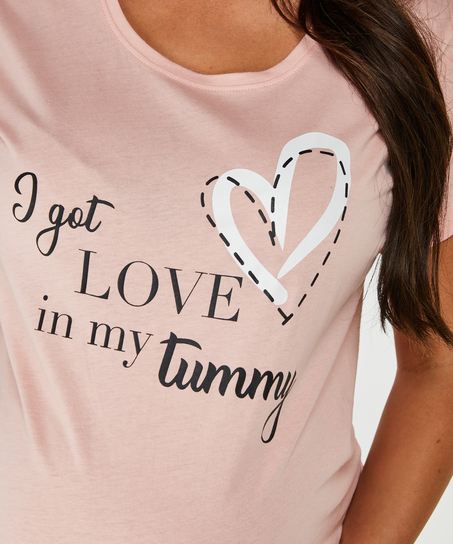 T-shirt de nuit grossesse à manches courtes, Rose