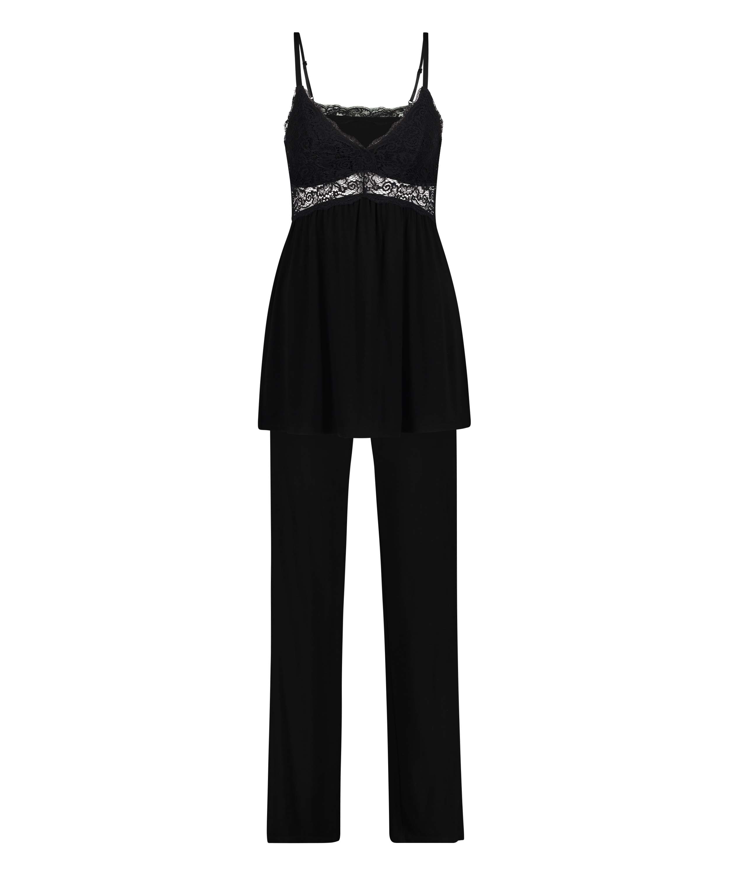 Tenue de pyjama Vera Lace, Noir, main