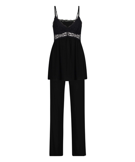 Tenue de pyjama Vera Lace, Noir