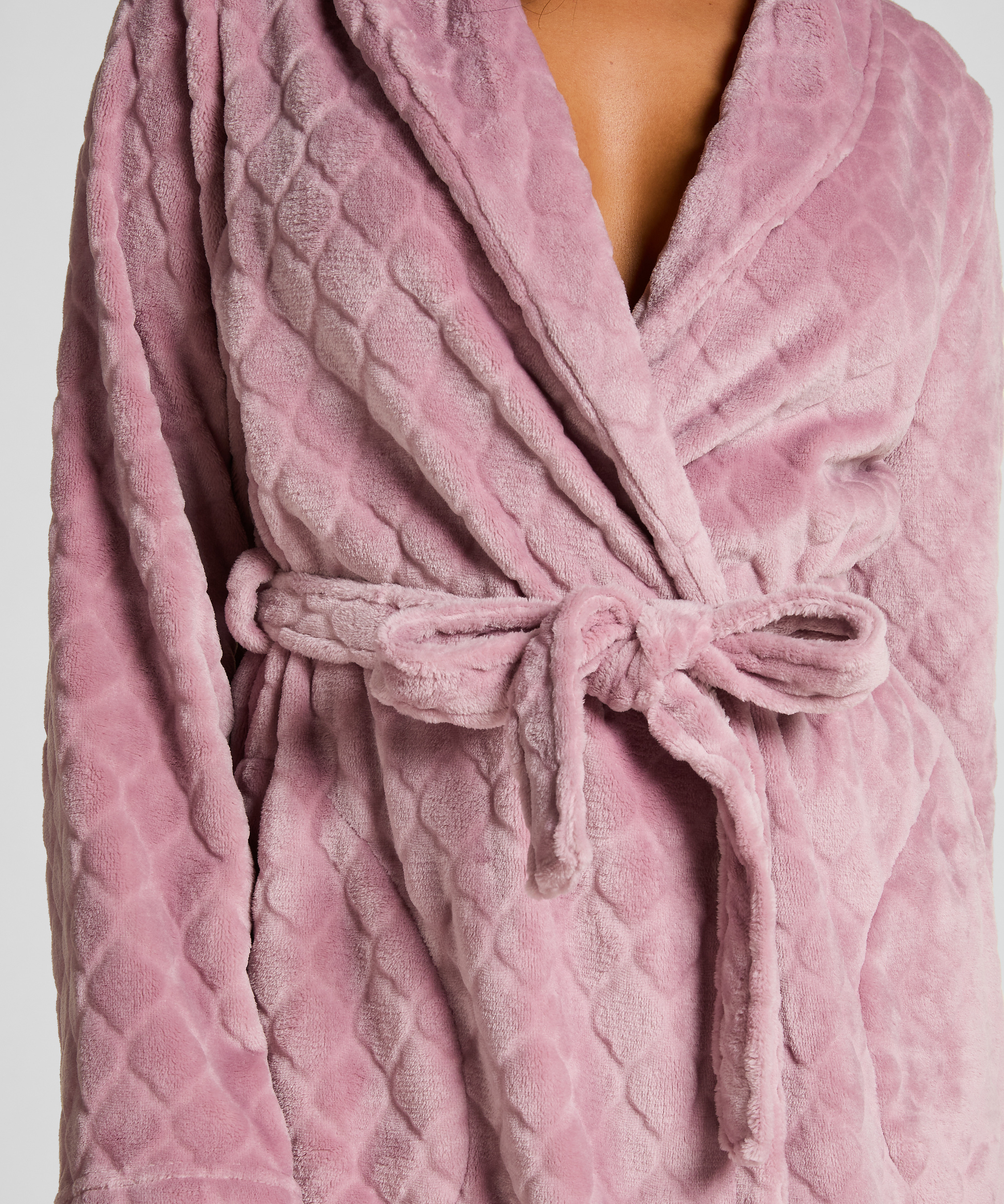 Robe de chambre courte en fleece, Violet, main