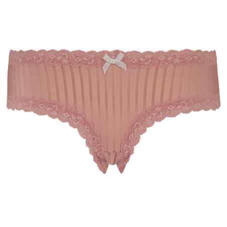 Slip br&eacute;silien V-shape mesh, Rose