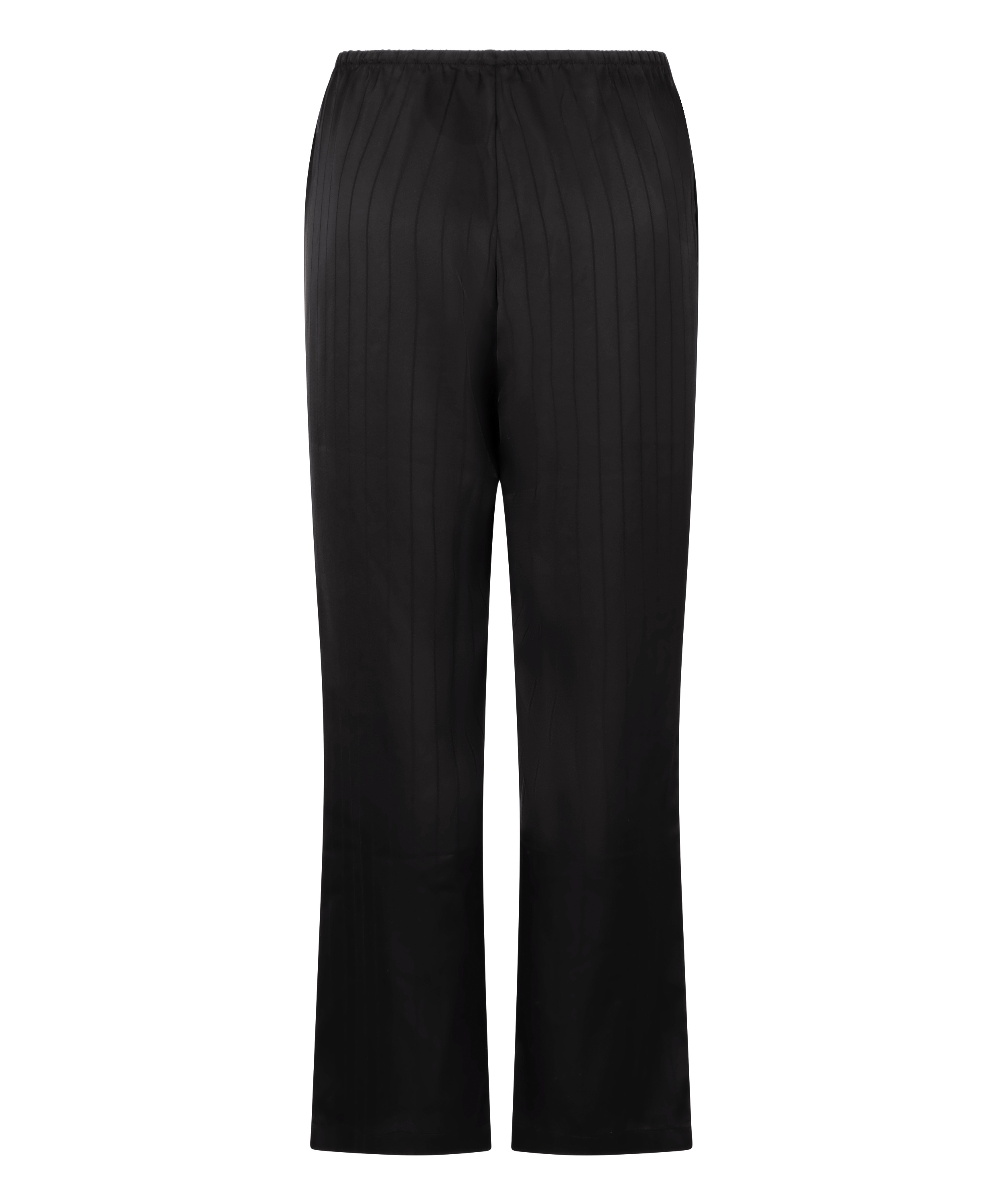 Pantalon à rayures en satin, Noir, main