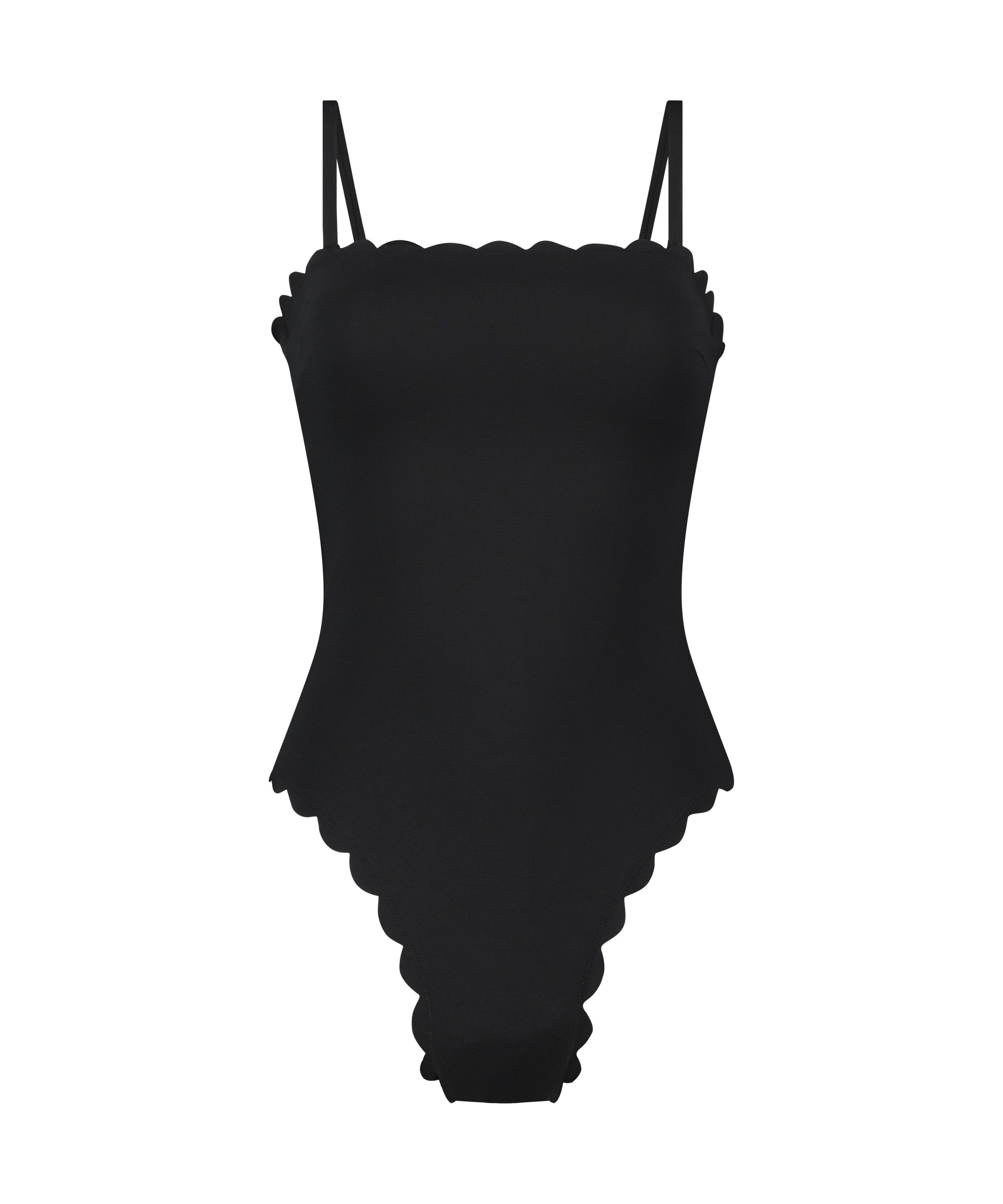 Maillot de bain Bandeau Scallop, Noir, main