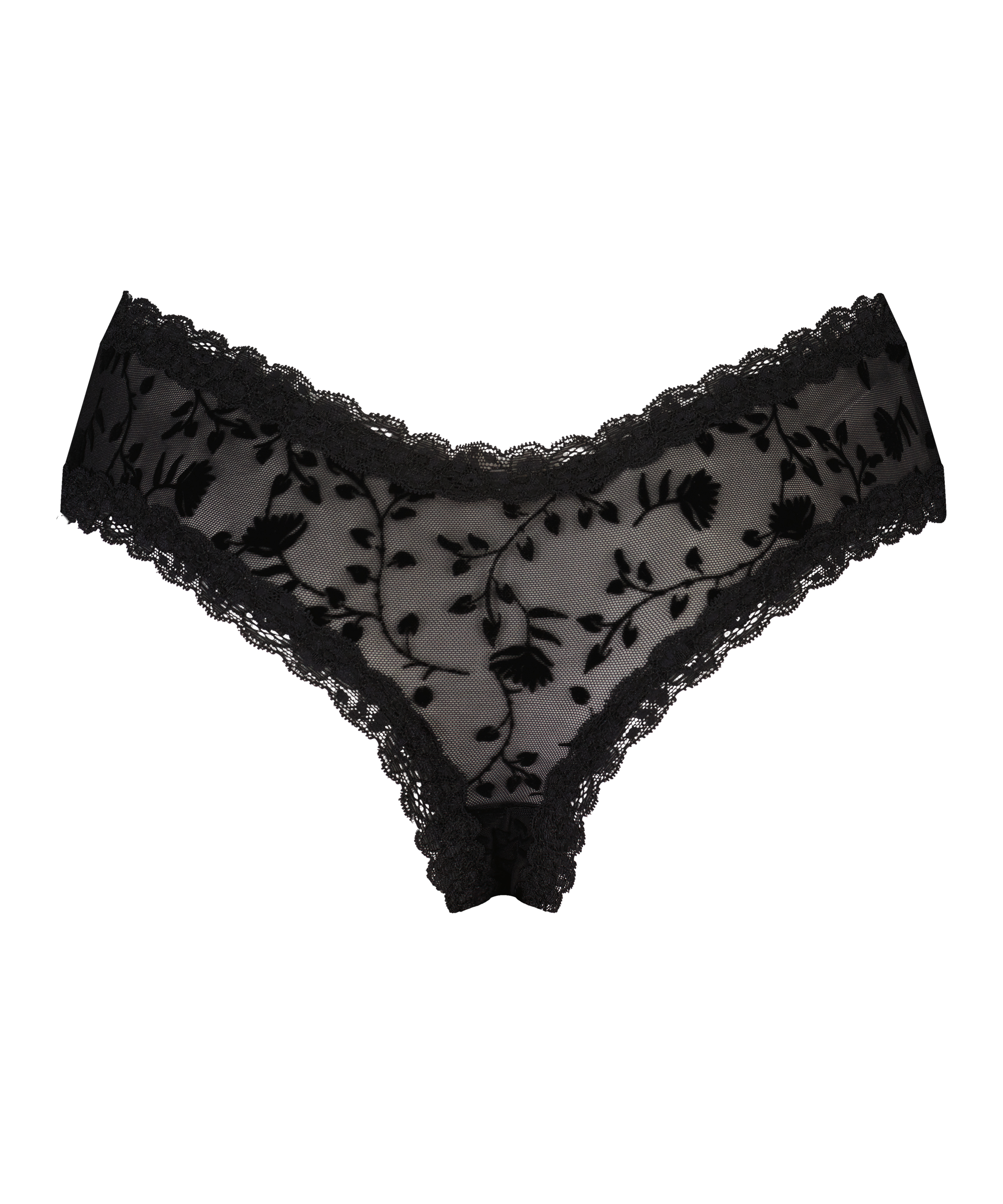 Slip brésilien V-shape mesh, Noir, main