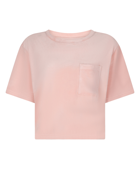 Top Velours Pocket, Rose