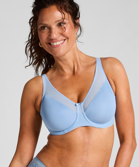 Soutien-gorge &agrave; armatures non-pr&eacute;form&eacute; minimiseur Nina, Bleu