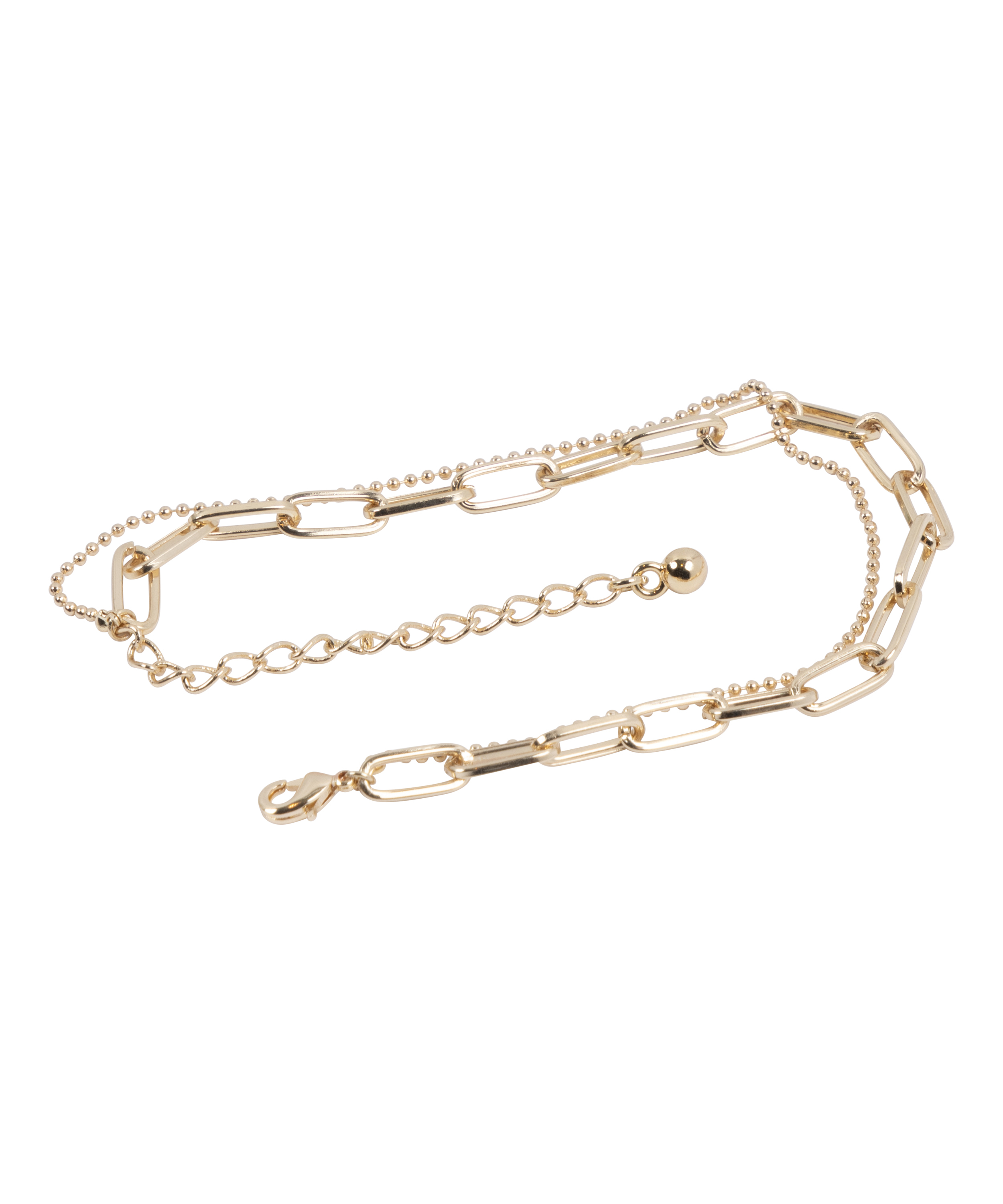 Bracelet en chaîne, Jaune, main