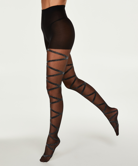 20 Denier Collant Open Gladiator, Noir