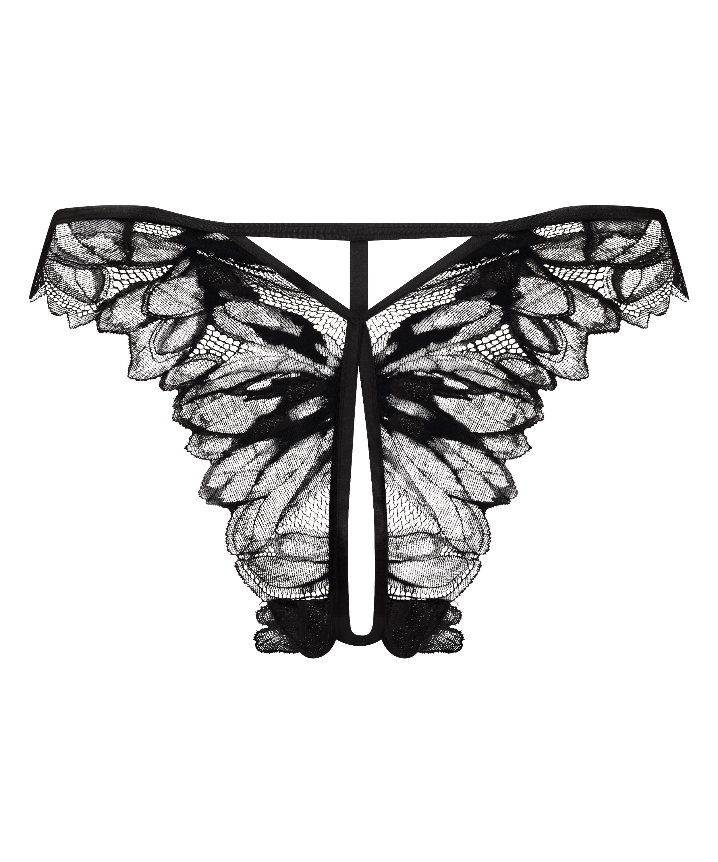 Slip brésilien ouvert à l’entrejambe Cierra, Noir, main