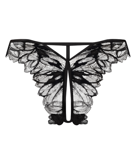 Slip brésilien ouvert à l’entrejambe Cierra, Noir