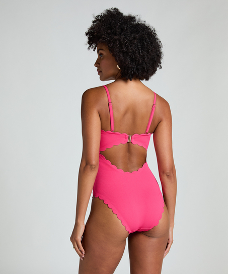 Maillot de bain Bandeau Scallop, Rose