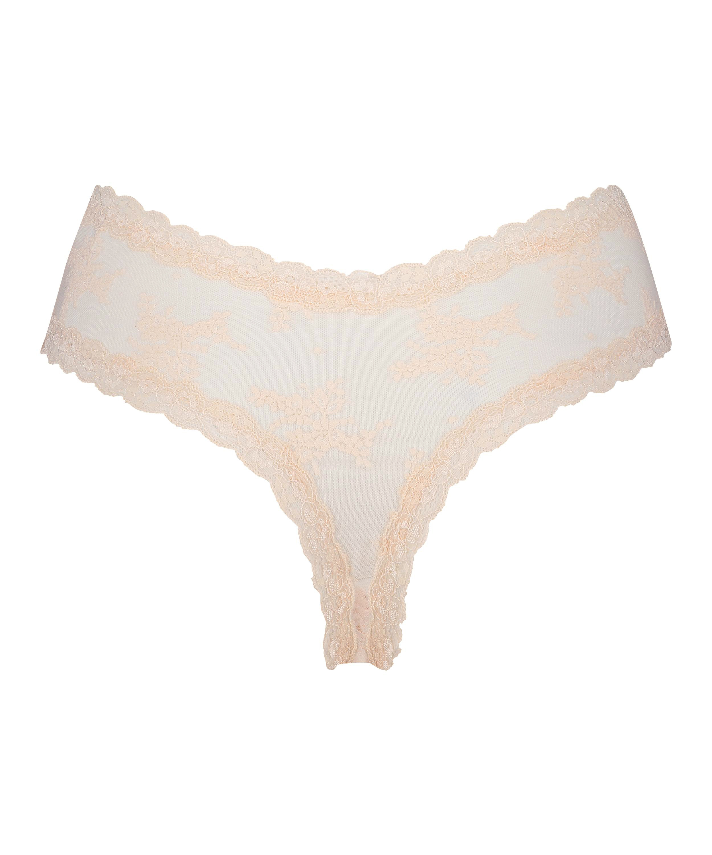 Slip brésilien V-shape mesh, Rose, main