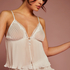 Ensemble Cami Mousseline Plissé, Blanc