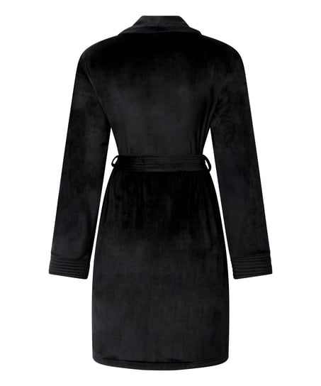 Peignoir court Velours, Noir